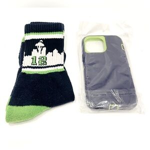 iPhone 13 Pro Max Phone Case & Seahawks Crew Socks Fan Blue & Green